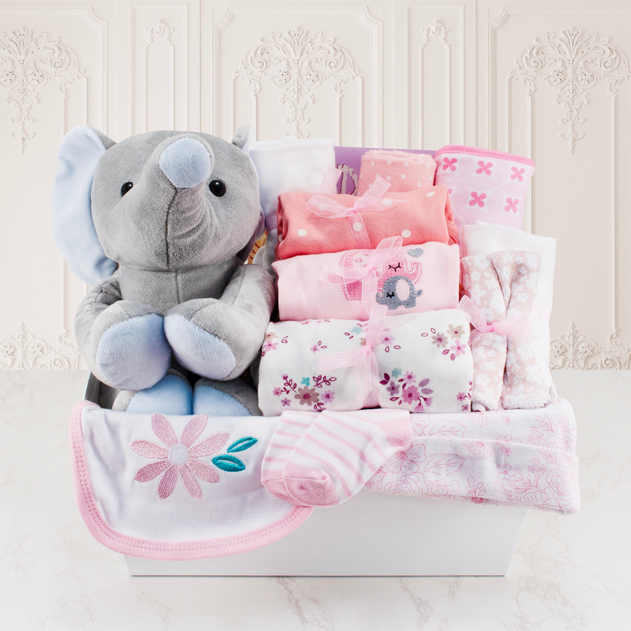 Precious Beginnings Baby Girl Gift Basket