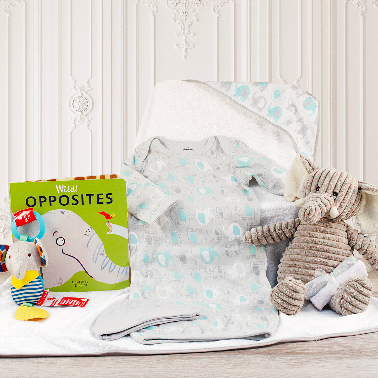 Elephants for Baby: Baby Boy Gift Basket
