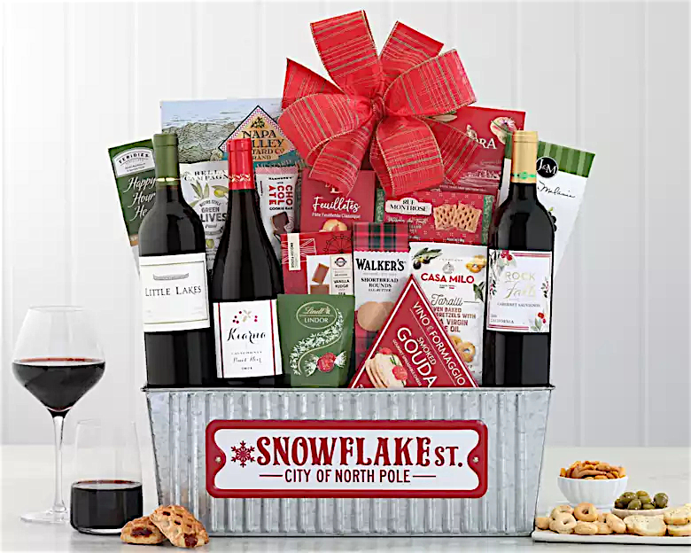 North Pole Trio Holiday Wine Gift Basket