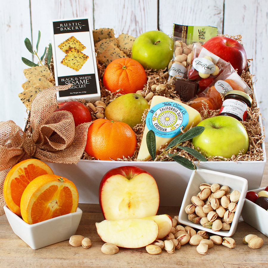 Gourmet Fruit, Cheese, and Nuts Gift Basket