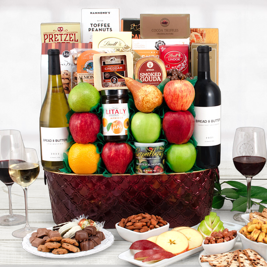Bread & Butter Wine and Fresh Fruit Gift