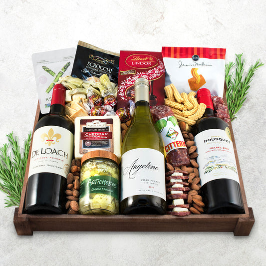 Cabernet and Chardonnay Gourmet Wine Gift Tray