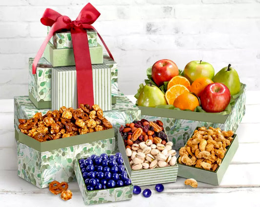 Gourmet Fresh Fruit & Nuts Gift Tower