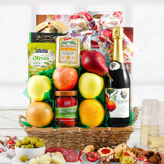 Italian Sympathy Fruit & Snacks Gift Basket