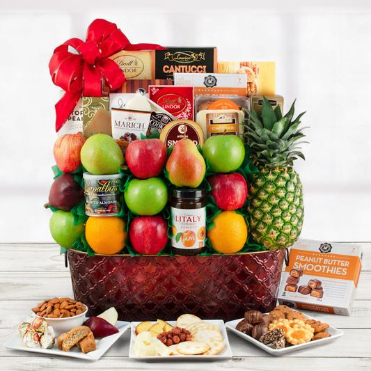 Signature Gourmet Fruit & Snacks Gift Basket
