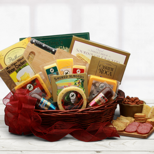 Elegant Gourmet Meat & Cheese Gift Basket