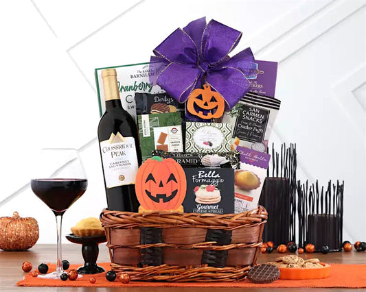 Gourmet Haunted Halloween Wine Gift Basket