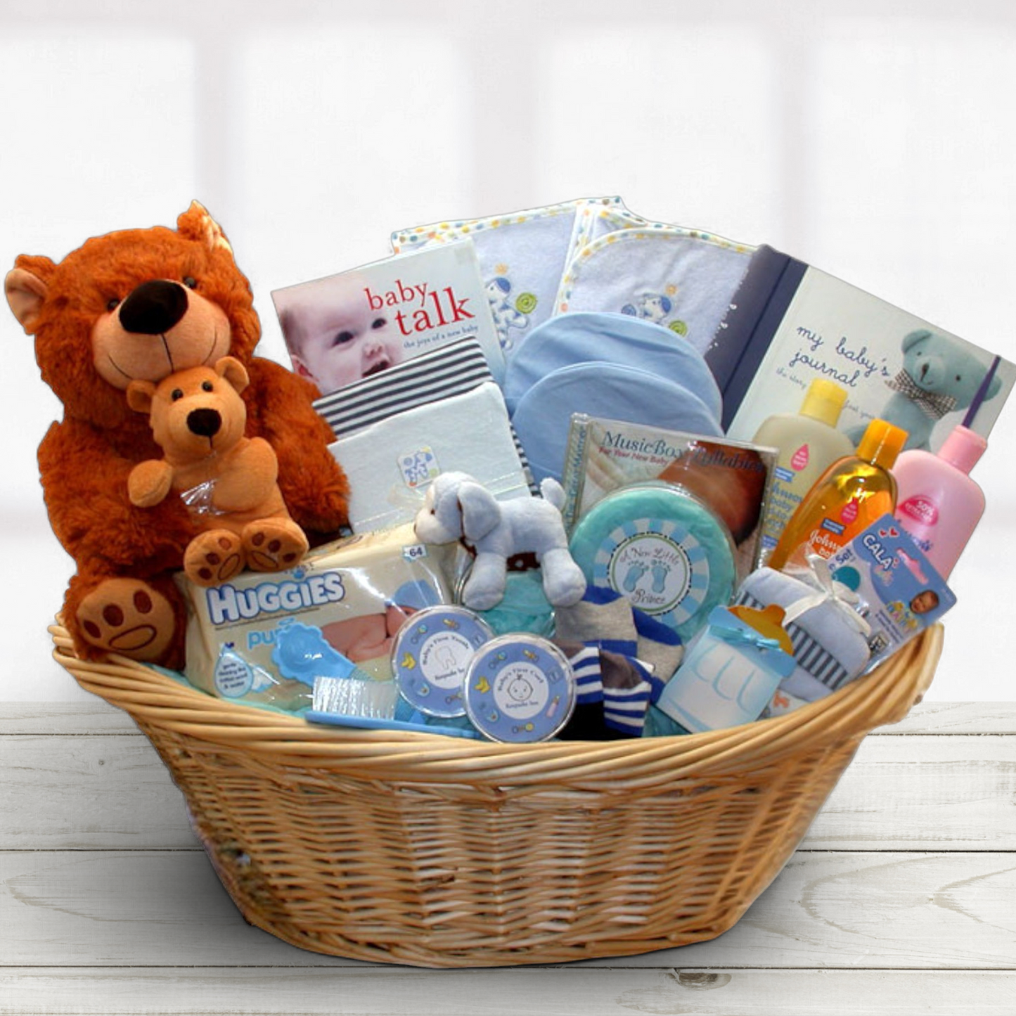 Welcome Little One Baby Gift Basket -Blue