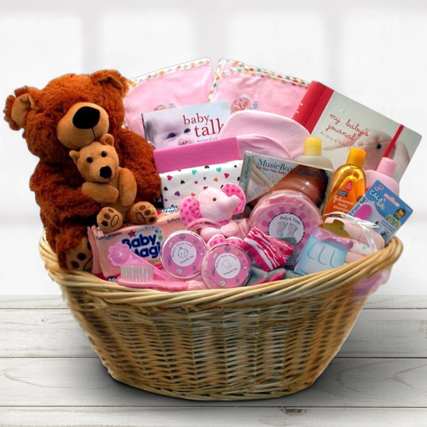 Welcome Little One Baby Gift Basket -Pink