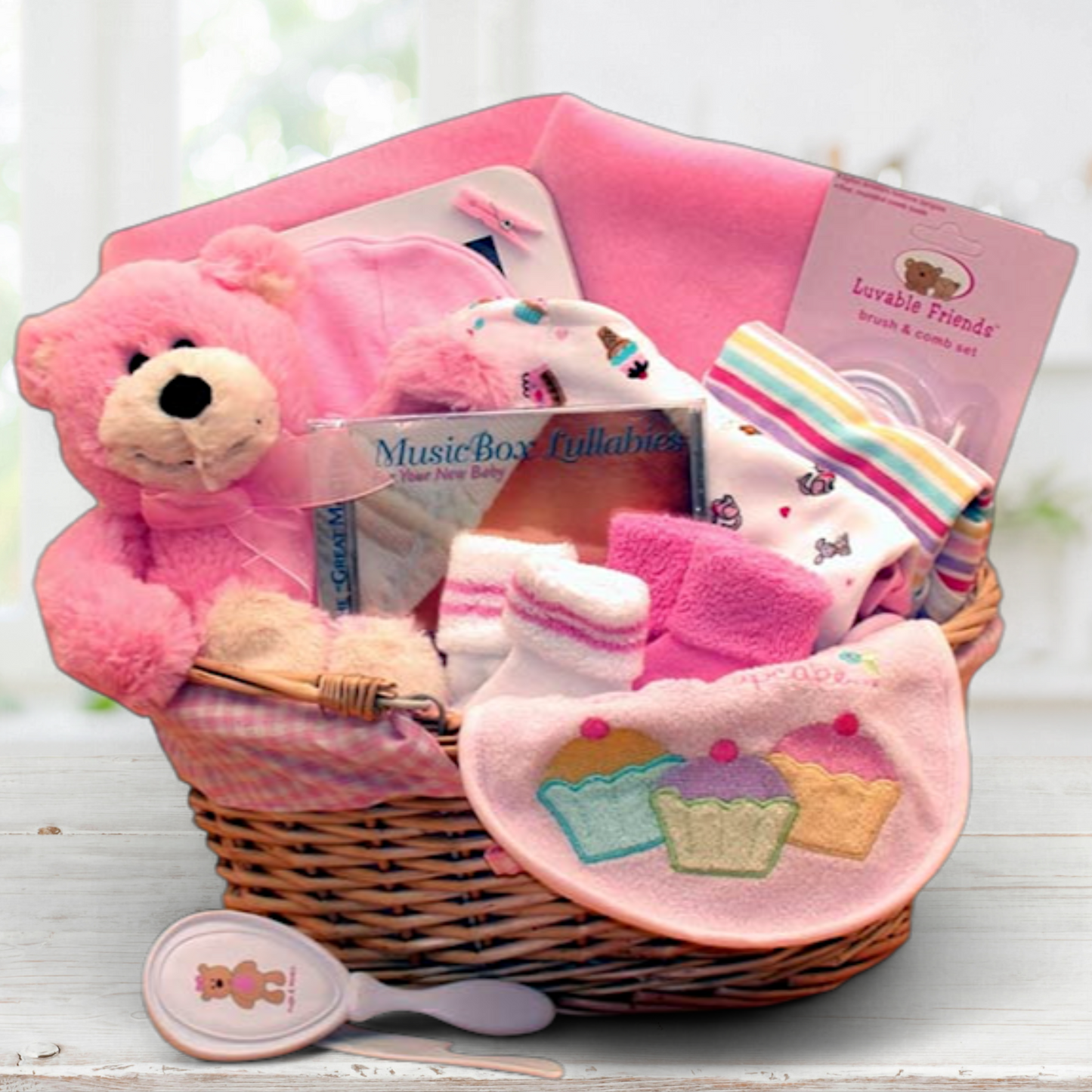 Beary Special New Baby Gift Basket -Pink