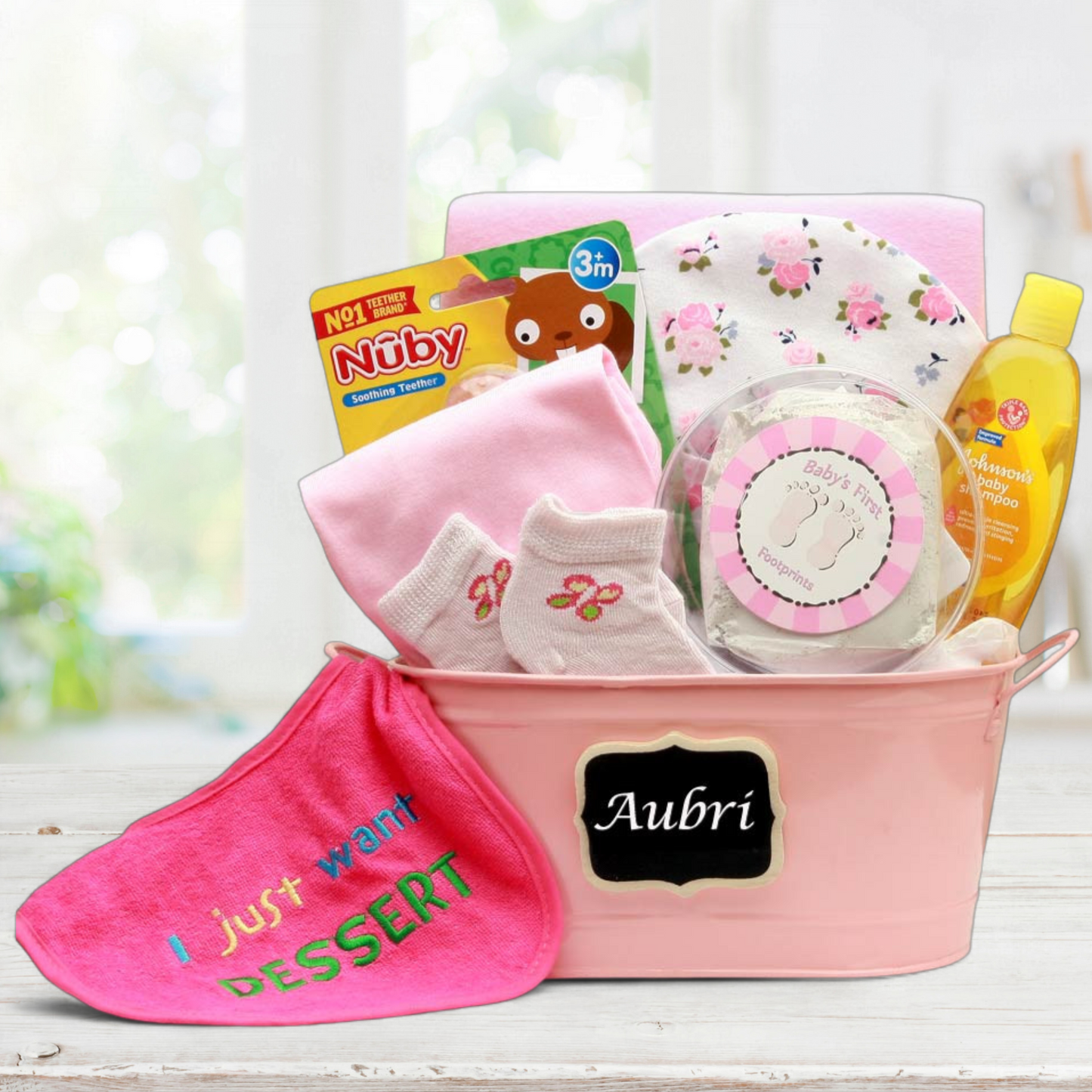 Everthing for Baby Gift Basket -Pink
