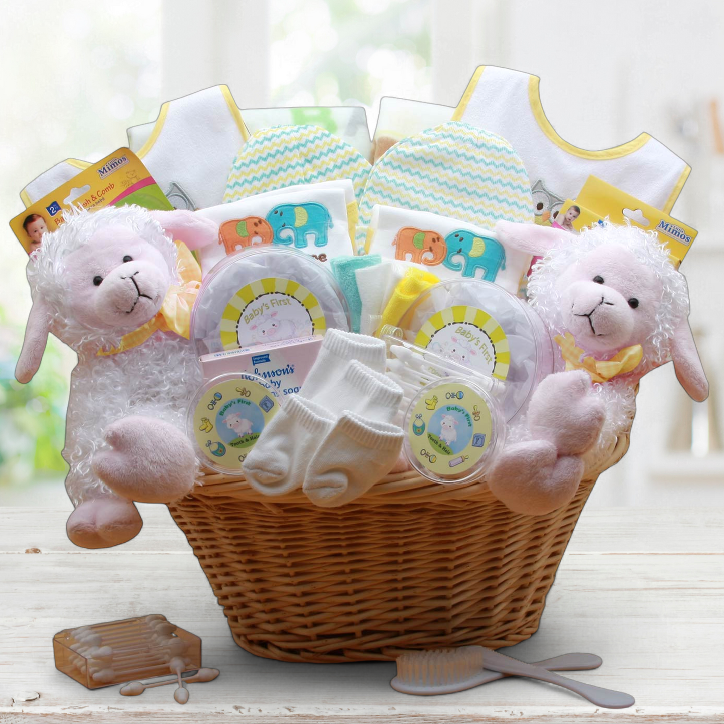 For the Love of Twins Baby Gift Basket -Neutral