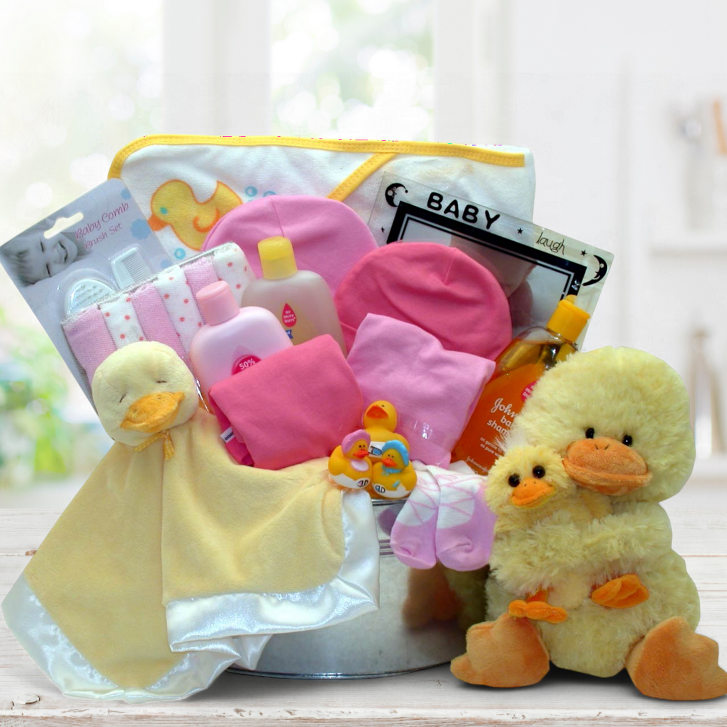 Ducky Bubbles Baby Bath Gift Set -Pink