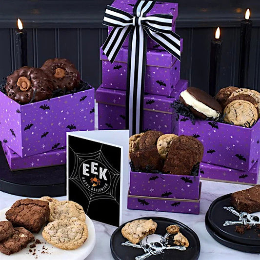 Happy Halloween Cookies and Brownies Gift Tower