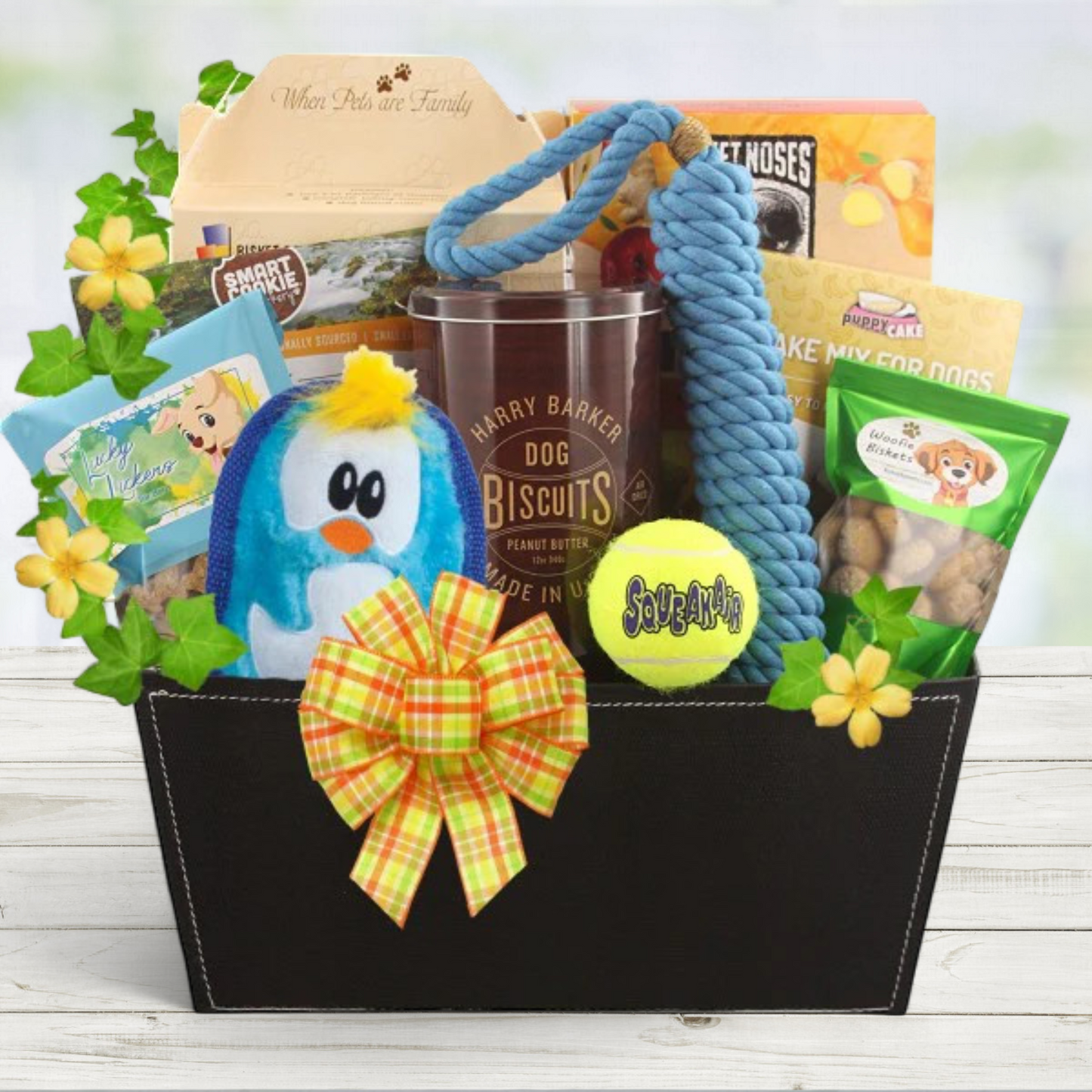Favorite Treats & Toys Dog Gift Basket