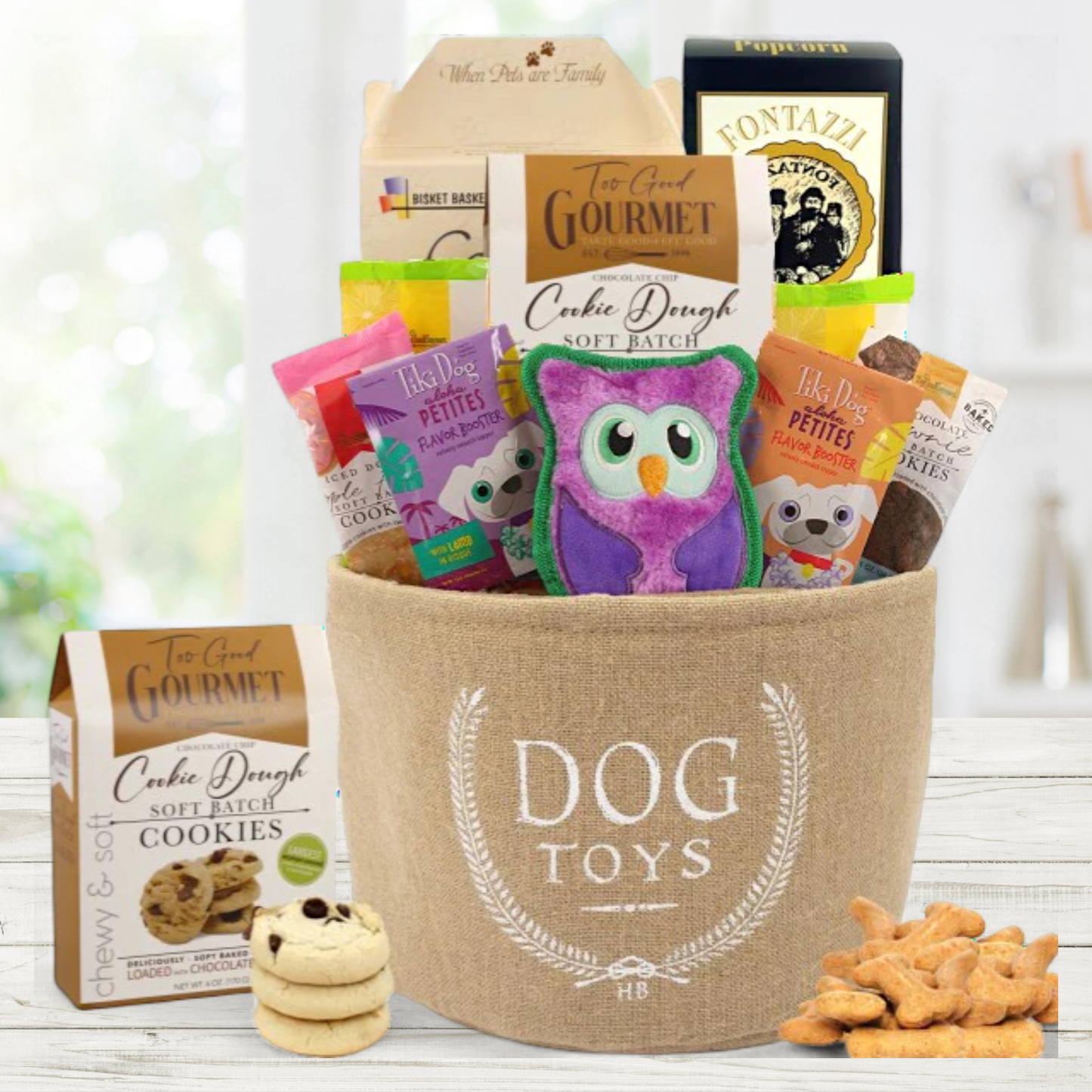 Dog Toy Basket Gift for Dog and Owner
