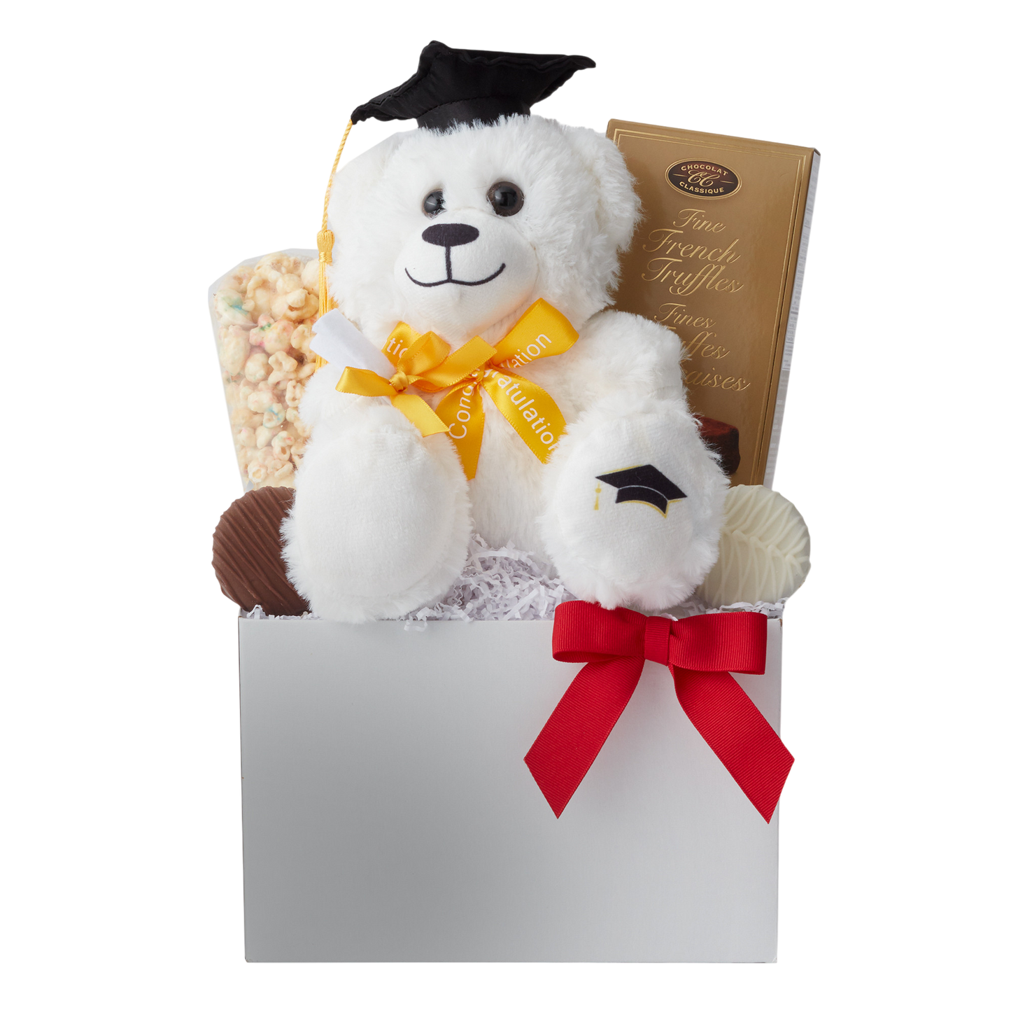 Congrats! Graduation Gift Basket with Bear