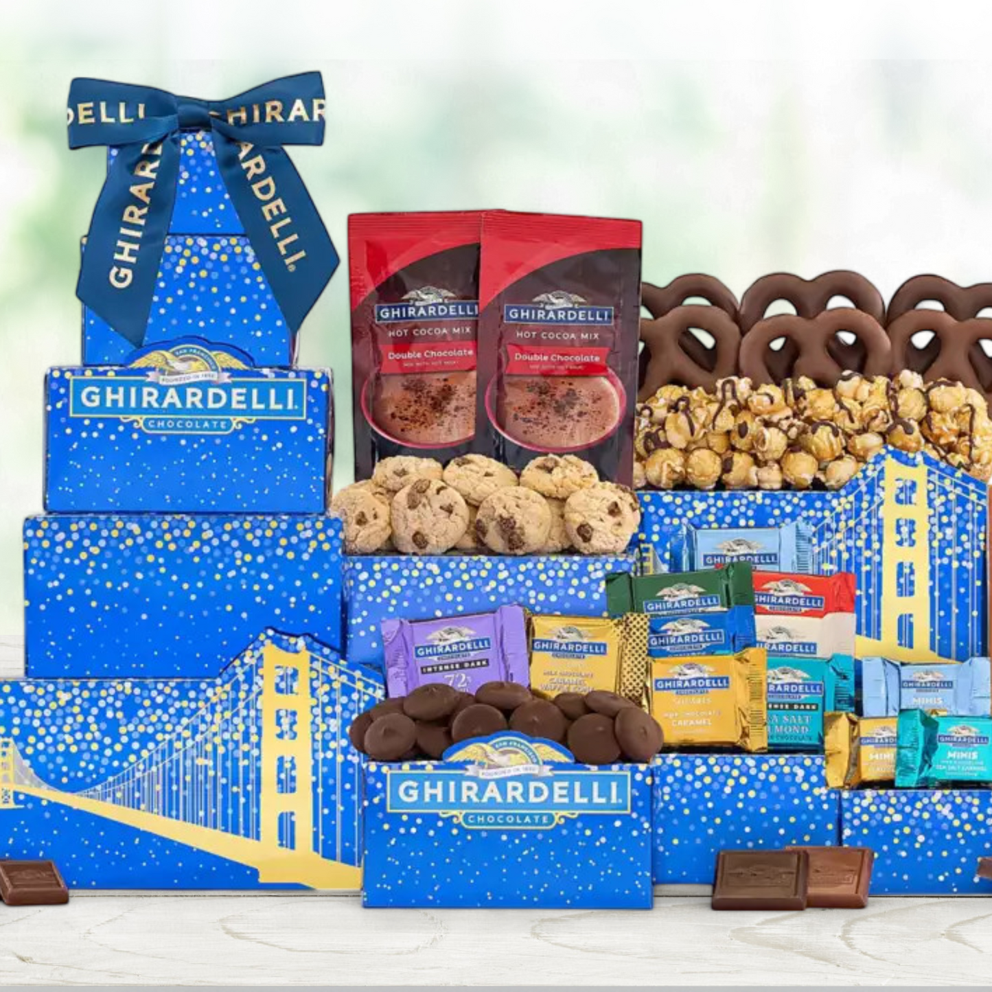 Golden Gate Ghirardelli Chocolate Gift Tower -Deluxe