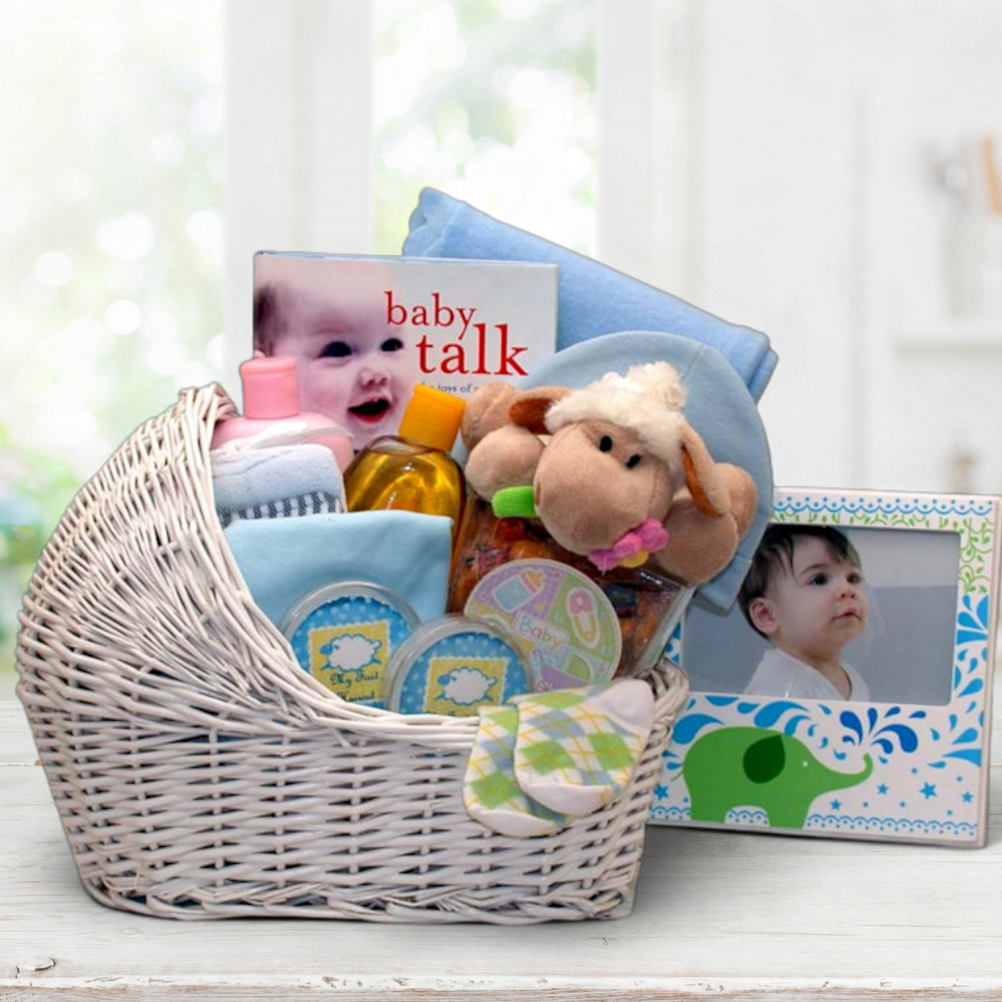 Baby Bassinet Gift Basket -Blue