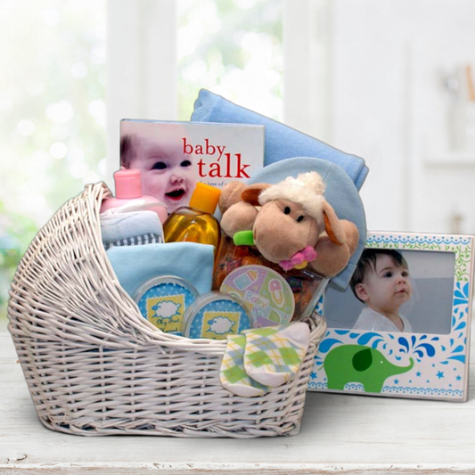 Baby Bassinet Gift Basket -Blue