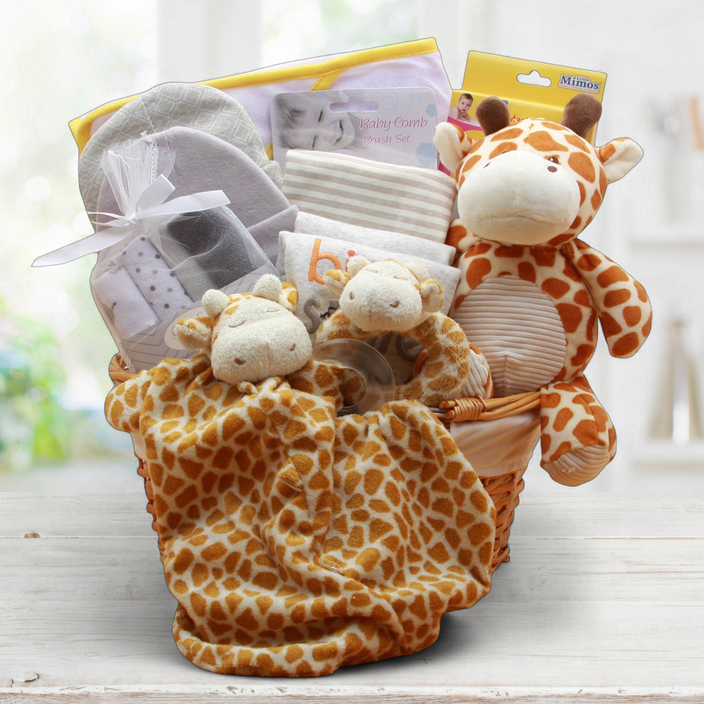 Giraffe Safari Baby Gift Basket  -Neutral