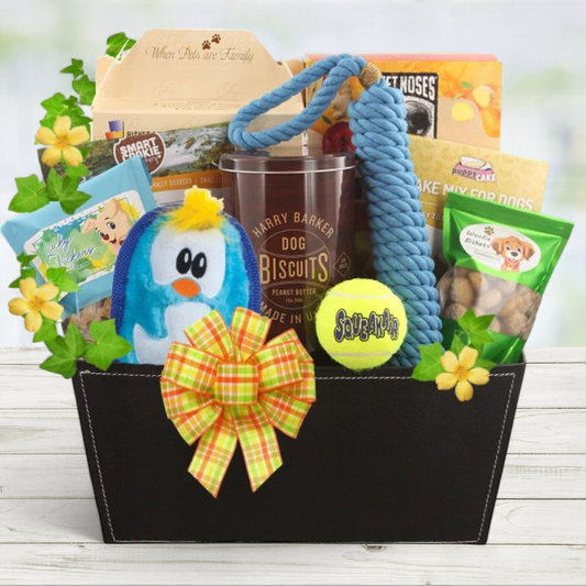 Favorite Treats & Toys Dog Gift Basket